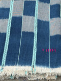 Vintage African Indigo Baule Mudcloth Blue Stripes 56”L x 40”W Textile | No. 145