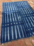 Vintage African Indigo Denim Shibori Mudcloth 56” L x 41” W Textile | No. 162