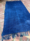 Vintage African Indigo Denim Mossi Mudcloth 75” L x 40” W Textile | No. 151