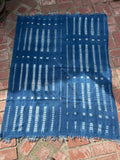 Vintage African Indigo Denim Shibori Mudcloth 56” L x 45” W Textile | No. 163