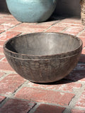 Vintage African Tazawat Wooden Milk Bowl 12 1/4” - 12 1/2” Diameter x 6 1/2” H