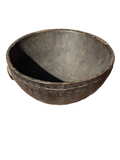 Vintage African Tazawat Wooden Milk Bowl 12 1/4” - 12 1/2” Diameter x 6 1/2” H