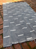 Vintage African Mudcloth Grey Textile Throw 60” L x 41” W | No. 130