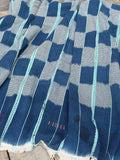 Vintage African Indigo Baule Mudcloth Blue Stripes 56”L x 40”W Textile | No. 145