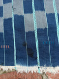Vintage African Indigo Baule Mudcloth Blue Stripes 56”L x 40”W Textile | No. 145