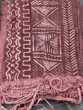 Vintage African Faded Terracotta Mudcloth 58” L x 41” W Textile | No. 127