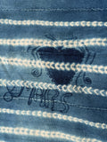 Vintage African Indigo Denim Shibori Tribal Mudcloth 58” L x 39” W | No. 146