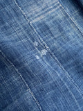 Vintage African Indigo Denim Mossi Mudcloth 79”L x 43”W Textile Throw | No. 169