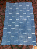 Vintage African Mudcloth Faded Indigo Textile Throw 60” L x 41” W | No. 128