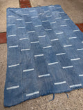 Vintage African Mudcloth Faded Indigo Textile 62” L x 41” W Throw | No. 168