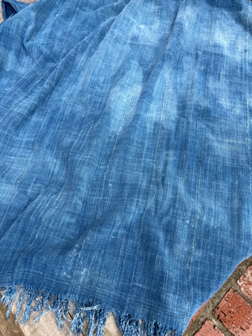 Vintage African Indigo Denim Mossi Mudcloth 63”L x 39” W Textile | No. 171