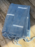 Vintage African Mudcloth Faded Indigo Textile Throw 60” L x 41” W | No. 128