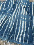 Vintage African Indigo Denim Shibori Tribal Mudcloth 58” L x 39” W | No. 146