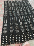 Vintage African Black Mudcloth Textile Throw 57” L x 39” W Textile | No. 182