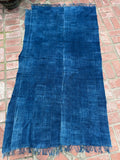 Vintage African Indigo Denim Mossi Mudcloth 72” L x 41” W Textile | No. 159