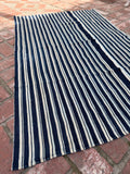 Vintage African Indigo Denim Mudcloth Stripes 59” L x 39” W Textile | No. 109