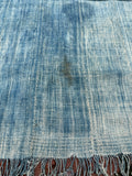 Vintage African Faded Indigo Denim Mossi Mudcloth 67”L x 45”W Textile | No. 172
