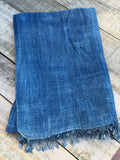 Vintage African Indigo Denim Mossi Mudcloth 66” L x 44” W Textile | No. 139