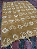 Vintage African Mustard Yellow Mudcloth 56” L x 40” W Textile | No. 114