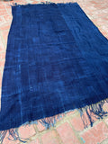 Vintage African Indigo Denim Mossi Mudcloth Throw 82”L x 51”W Textile | No. 160