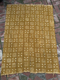 Vintage African Mudcloth Mustard Yellow 59” L x 43” W Textile | No. 148