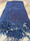 Vintage African Indigo Denim Mossi Mudcloth Throw 82”L x 51”W Textile | No. 160