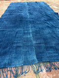 Vintage African Indigo Denim Mossi Mudcloth 72” L x 41” W Textile | No. 159