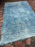 Vintage African Faded Indigo Denim Mossi Mudcloth 67”L x 45”W Textile | No. 172