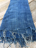 Vintage African Indigo Denim Mossi Mudcloth 74” L x 40” W Textile | No. 175