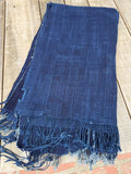Vintage African Indigo Denim Mossi Mudcloth Throw 82”L x 51”W Textile | No. 160