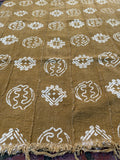 Vintage African Mustard Yellow Mudcloth 56” L x 40” W Textile | No. 114