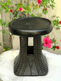Vintage African Carved Tribal Wooden Stool