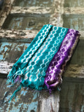 Vintage African Mudcloth | teal + purple Shibori tie dye