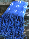 Vintage African Azure Shibori Tie Dyed Mudcloth | Runner