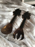 Palm Tree Wooden Salad Servers