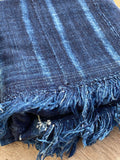 Vintage African Indigo Denim Shibori Mossi Mudcloth Throw | No. 52