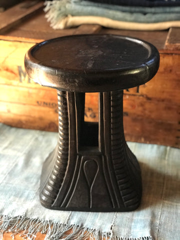 Vintage African Carved Tribal Wooden Stool