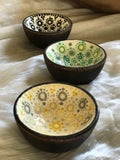 Hand Painted Mini Wood Bowl | Yellow