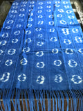 Vintage African Azure Shibori Tie Dyed Mudcloth | Runner