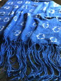 Vintage African Azure Shibori Tie Dyed Mudcloth | Runner