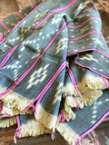 Vintage African Indigo + Lime with Pink Stripes Baule Mudcloth | No. 63