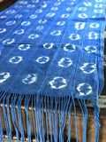 Vintage African Azure Shibori Tie Dyed Mudcloth | Runner