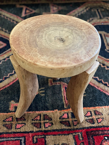 Vintage African Handcarved Light Wooden Senufo Stool