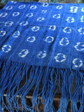 Vintage African Azure Shibori Tie Dyed Mudcloth | Runner