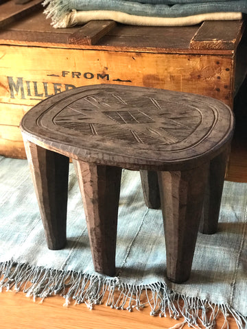 Vintage African Handmade Wooden Nupe Stool