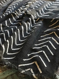 Vintage African Black Mudcloth with White chevrons