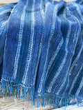 Vintage African Indigo Denim Shibori Stripe Mossi Mudcloth | No. 45