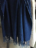 Vintage African Macramé Denim Mossi Indigo Mudcloth | Throw #28