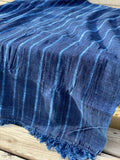 Vintage African Indigo Denim Shibori Mossi Mudcloth Throw | No. 52