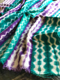 Vintage African Mudcloth | teal + purple Shibori tie dye